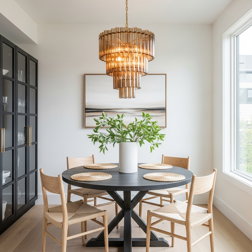 European style cascading amber chandelier