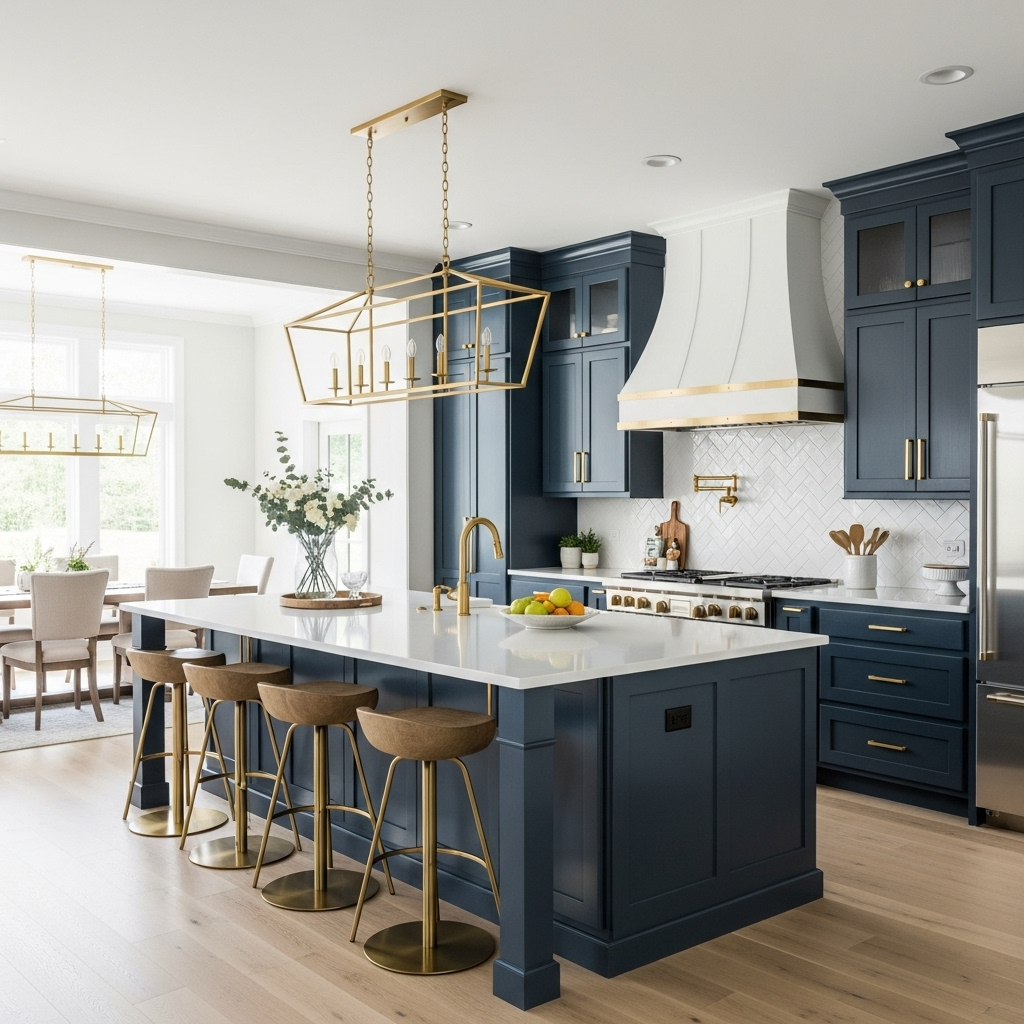 Modern style all-copper line chandelier