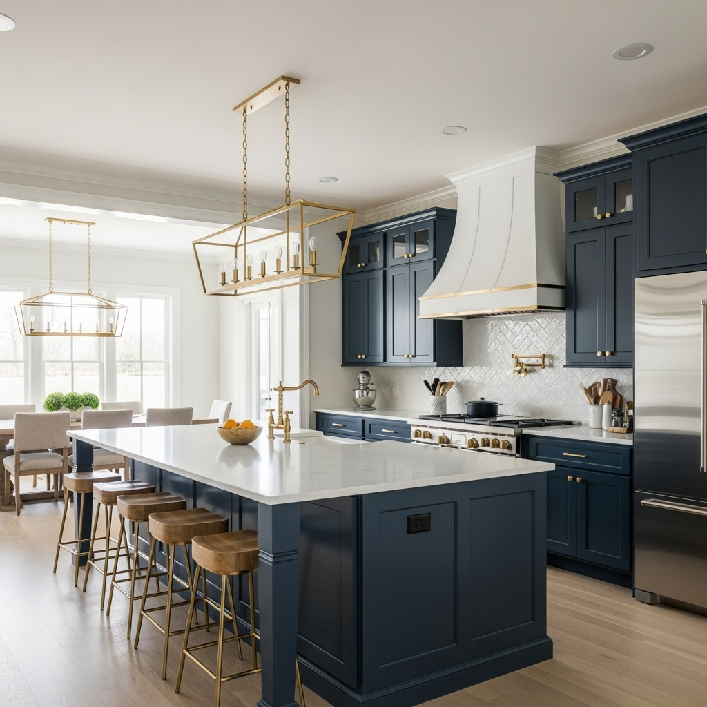 Modern style all-copper line chandelier