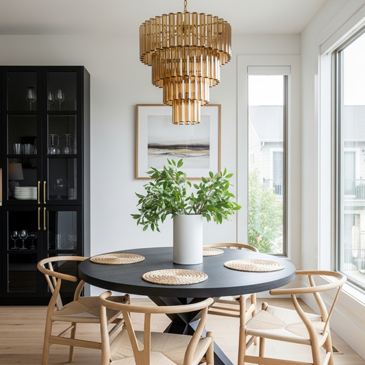 European style cascading amber chandelier