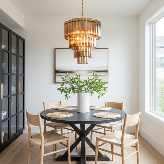 European style cascading amber chandelier
